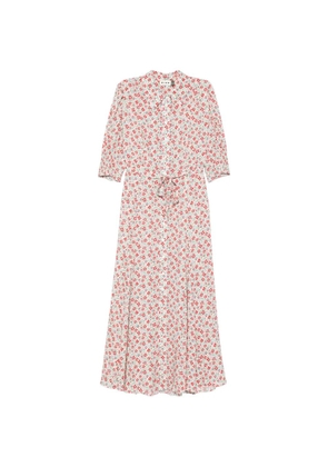 Rixo Jeanni Bloom floral tie midi dress - Neutrals
