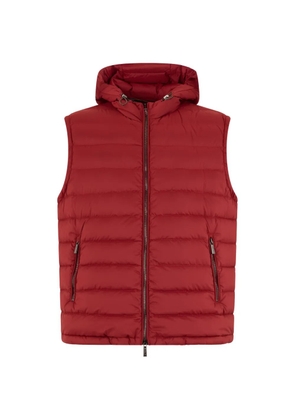 Moorer padded hooded gilet - Red