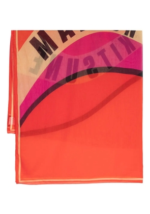 Maison Kitsuné logo-print cotton scarf - Orange