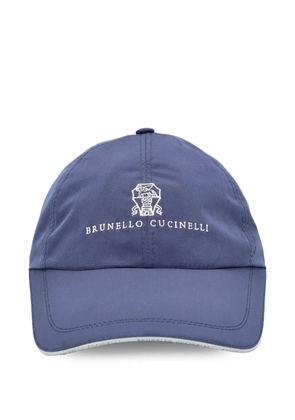 Brunello Cucinelli logo adjustable baseball cap - Blue