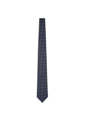 Giorgio Armani patterned silk tie - Blue