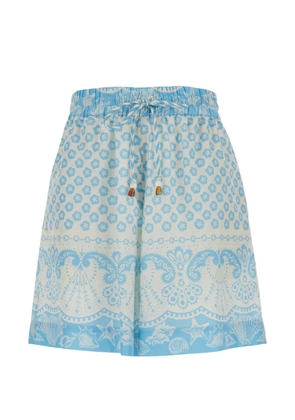 MANTERO 1902 floral drawstring shorts - Neutrals
