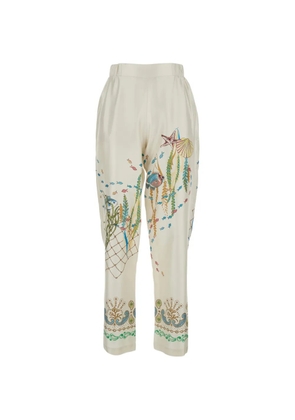 MANTERO 1902 floral print trousers - Neutrals