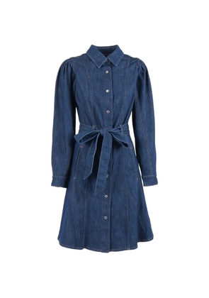 7 For All Mankind puff-sleeve midi dress - Blue