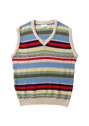 Edmmond Studios striped V-neck vest - Blue