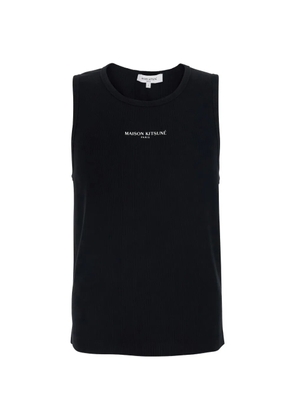 Maison Kitsuné logo sleeveless top - Black
