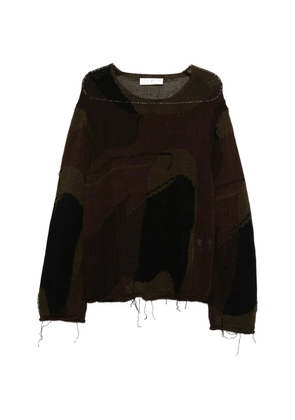 OUR LEGACY Rigid Popover camouflage knitted sweater - Brown