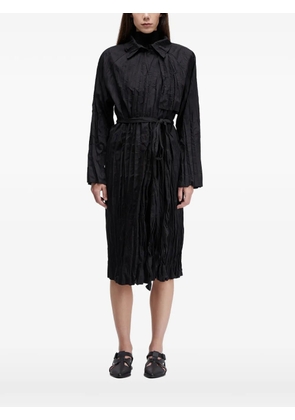 Osklen wrinkled belted trench coat - Black