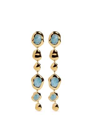 Monica Vinader Odyssey gemstone pebbled drop earrings - Gold