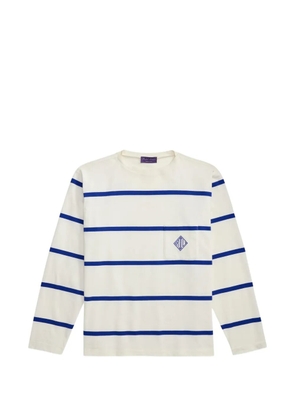 Ralph Lauren Purple Label striped long-sleeve T-shirt - White