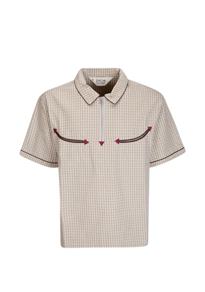 Brain Dead Western checked polo shirt - Neutrals