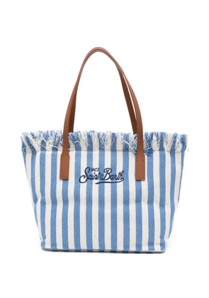 MC2 Saint Barth City striped fringed tote bag - Blue