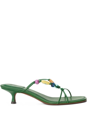 Polo Ralph Lauren 50mm bead-detailed leather sandals - Green