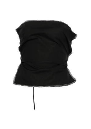 MSGM lace-trim tie-fastening top - Black