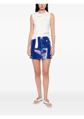 Courrèges logo button skirt - Blue
