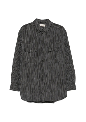 Qasimi striped pocket shirt - Black
