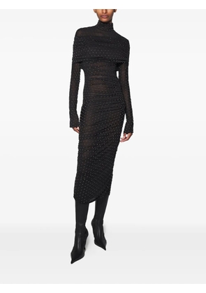 Mugler embellished high-neck midi dress - Black