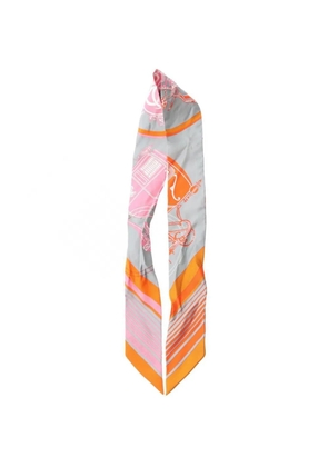 Hermès Pre-Owned Ex-Libris ribbon silk scarf - Grey
