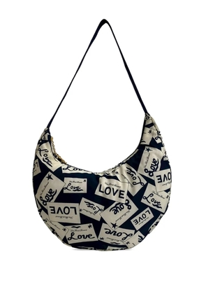 Saint Laurent Pre-Owned 20th Century Printed Nylon Love All Over hobo bag - Blue