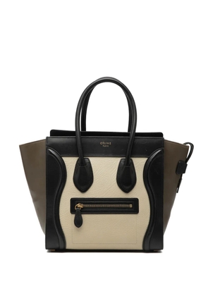 Celine Pre-Owned 2014 Micro Tricolor Leather Luggage tote bag - White