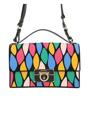 Ferragamo Pre-Owned 2010-2025 Leather Gancini Patchwork Aileen satchel - Black