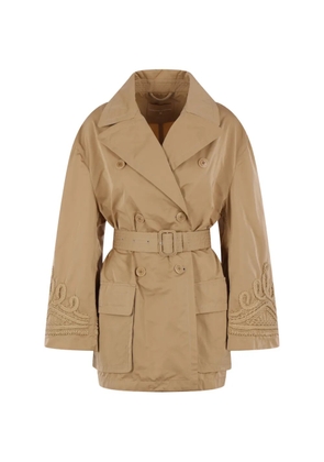 Ermanno Scervino embroidered belted trench coat - Neutrals