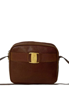 Ferragamo Pre-Owned 1990-2010 Lizard Embossed Leather Vara crossbody bag - Brown