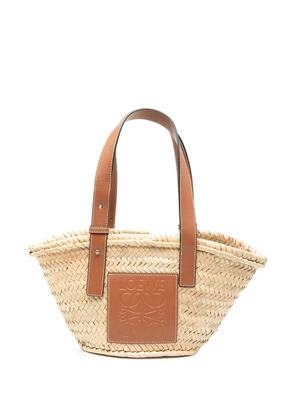 Loewe Pre-Owned 2019 Small Raffia Anagram Basket tote bag - Brown