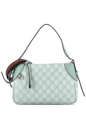 Gucci Pre-Owned Emblem GG Coated Canvas with Leather Small shoulder bag - Green