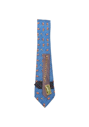A.N.G.E.L.O. Vintage Upcycling x Stefania Bertoni customised Hermès pattern tie - Blue