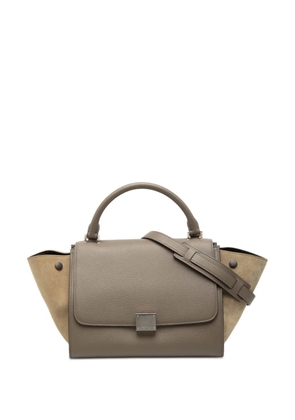 Celine Pre-Owned 2015 Small Bicolor Calfskin and Suede Trapeze satchel - Brown