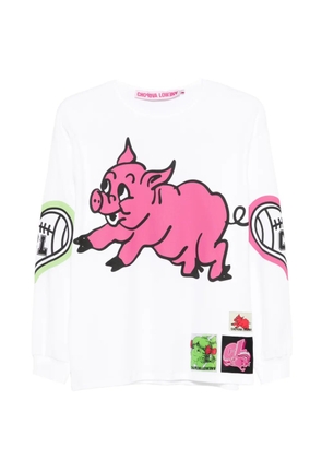 Chopova Lowena Hey Piggy printed T-shirt - White