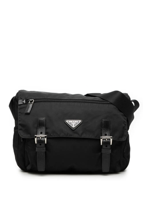 Prada Pre-Owned 2013-2026 Tessuto Zip Double Buckle Messenger Bag crossbody bag - Black