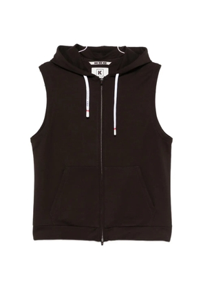 Kired zip-up sleeveless hoodie - Brown