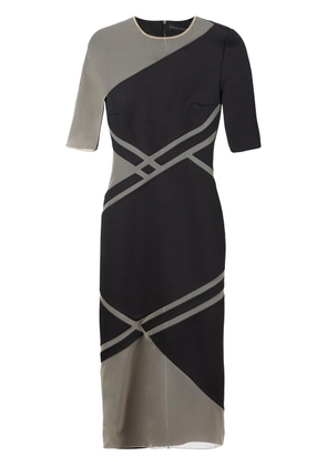David Koma net insert dress - Black