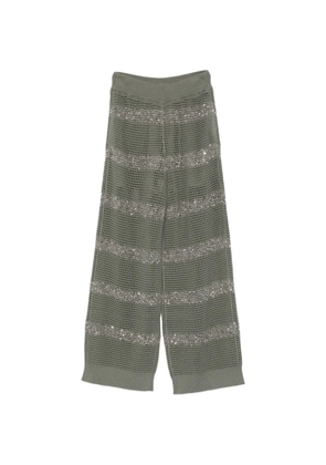 Brunello Cucinelli sequin striped trousers - Green