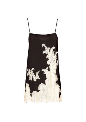 Semicouture lace-appliqué square-neck top - Brown