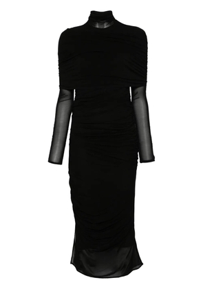 Mugler ruched midi dress - Black