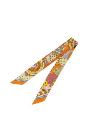 Hermès Pre-Owned 2023 Les Murmures De La Foret Twilly Silk Scarf scarves - Orange