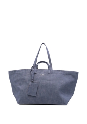 A.P.C. top handle toile tote bag - Blue