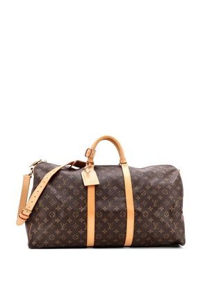 Louis Vuitton Pre-Owned Keepall Bandouliere Bag Monogram Canvas 55 travel bag - Brown
