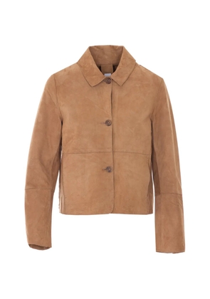 BULLY frontal-button suede jacket - Neutrals