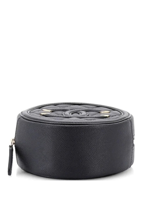 CHANEL Pre-Owned Filigree Round Clutch with Chain Quilted Caviar Mini crossbody bag - Black