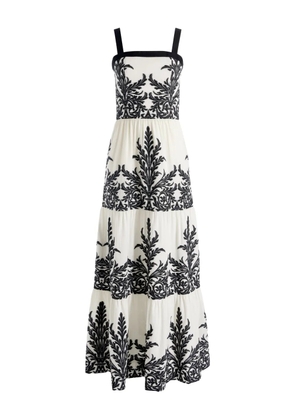 alice + olivia Saige tiered maxi dress - White