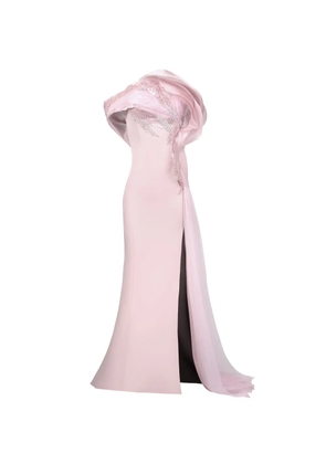 Gaby Charbachy sequin-embellished draped gown - Pink