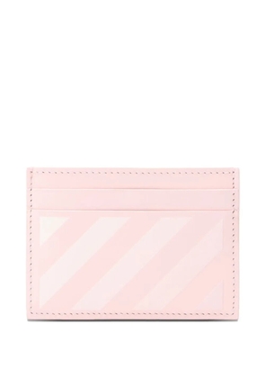 Off-White diagonal-stripes card case - Pink