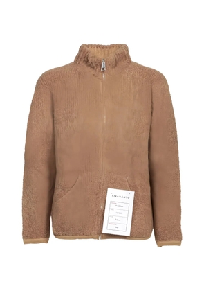 AMARANTO Teddy full-zip cardigan - Brown