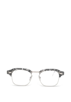Thom Browne Eyewear patterned browline glasses - Grey