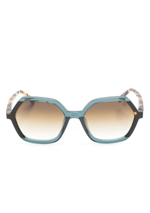 Etnia Barcelona logo-engraved geometric-frame sunglasses - Brown