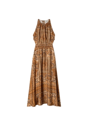 SANDRO bandana-print maxi dress - Brown